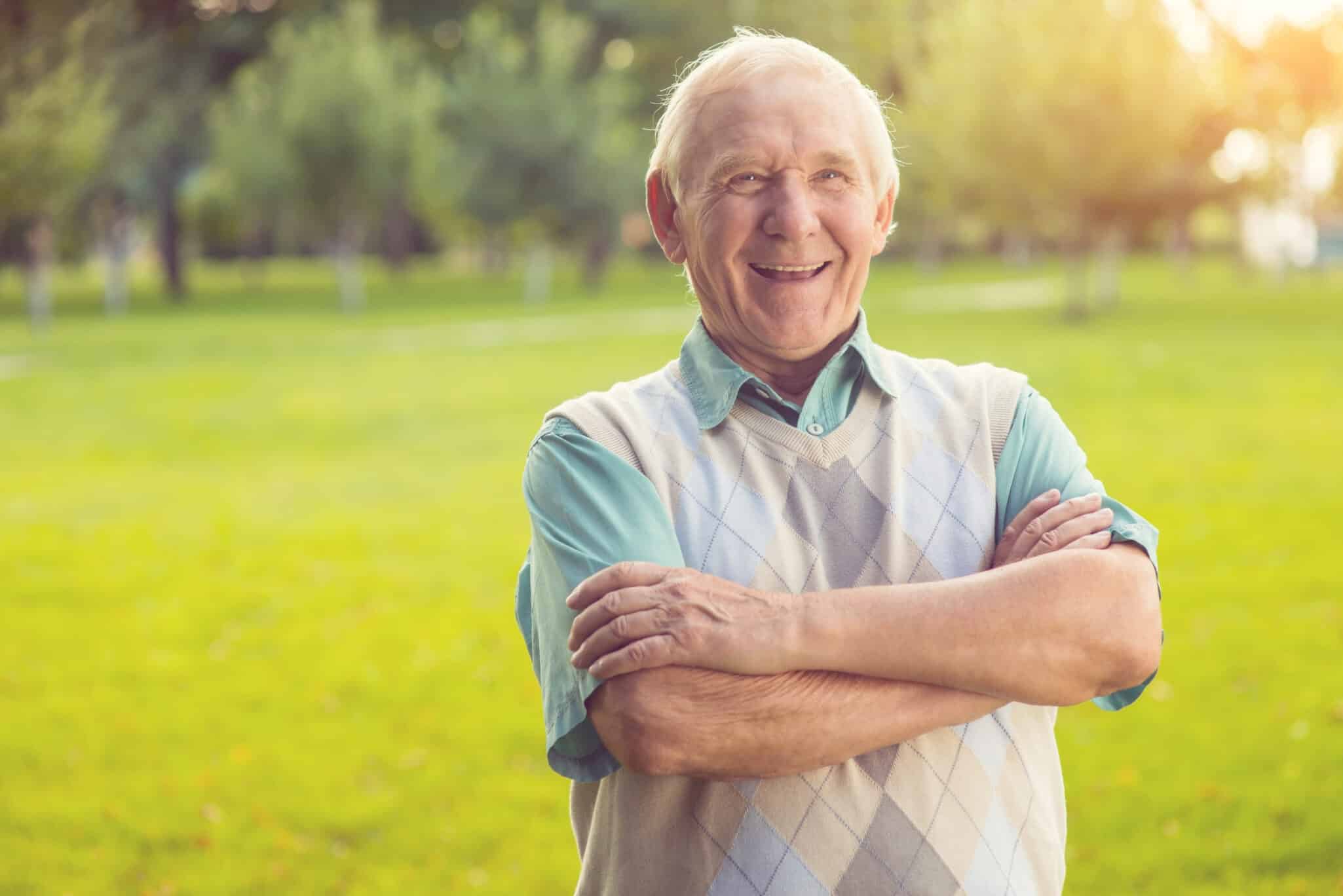 An old man with a thoughtful expression, symbolizing the connection between the BPIFB4 gene and longevity.