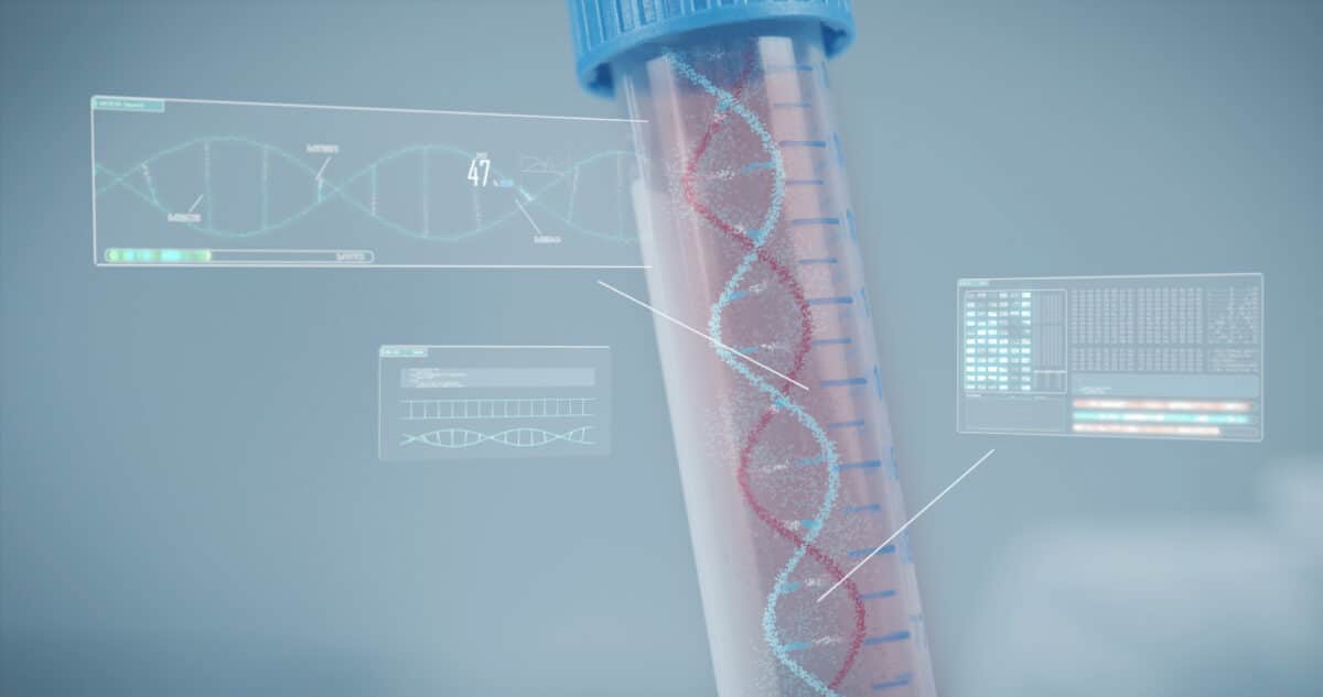 DNA strand representing concerns over genetic privacy and 23andMe data security