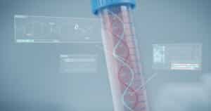 DNA strand representing concerns over genetic privacy and 23andMe data security