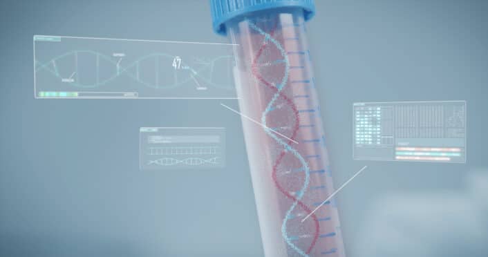 DNA strand representing concerns over genetic privacy and 23andMe data security