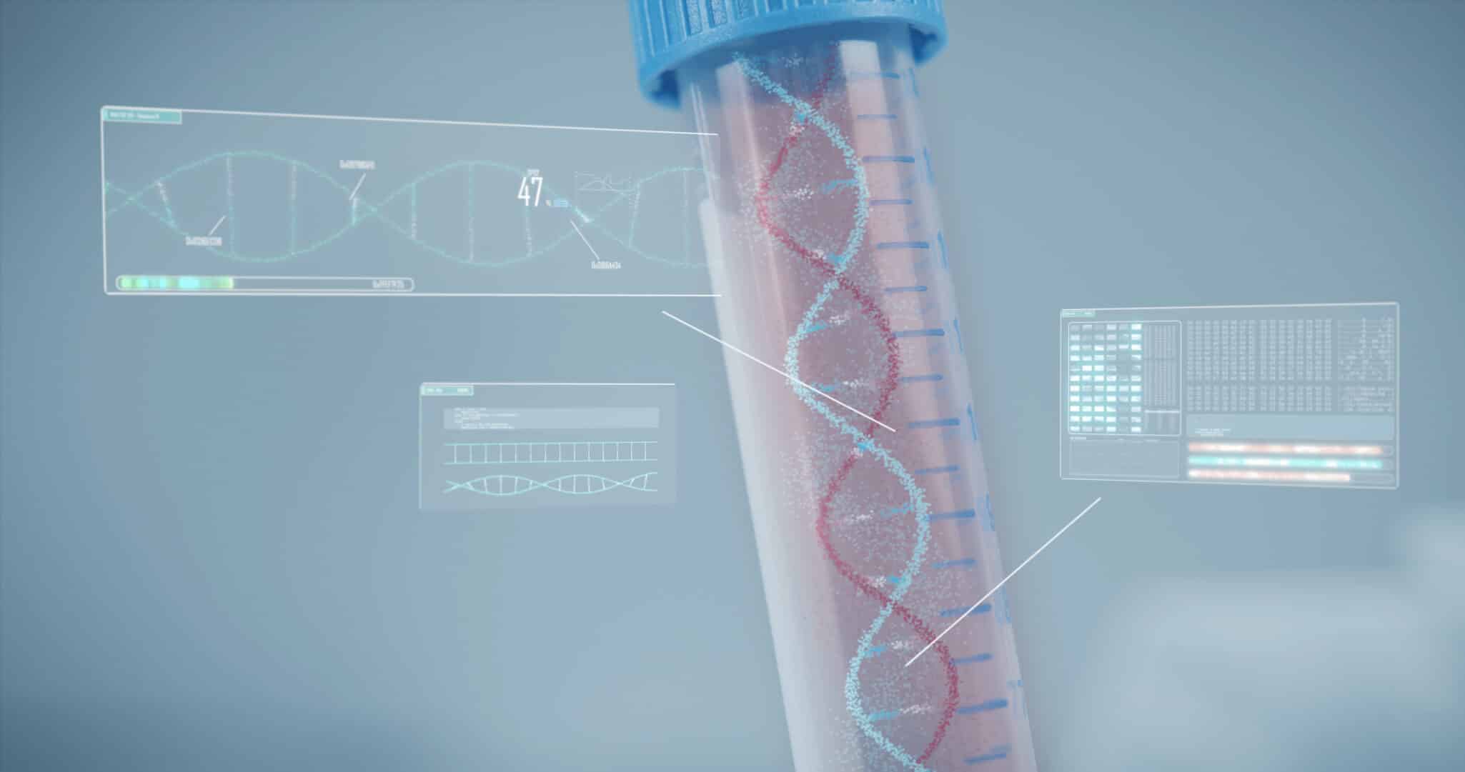 DNA strand representing concerns over genetic privacy and 23andMe data security